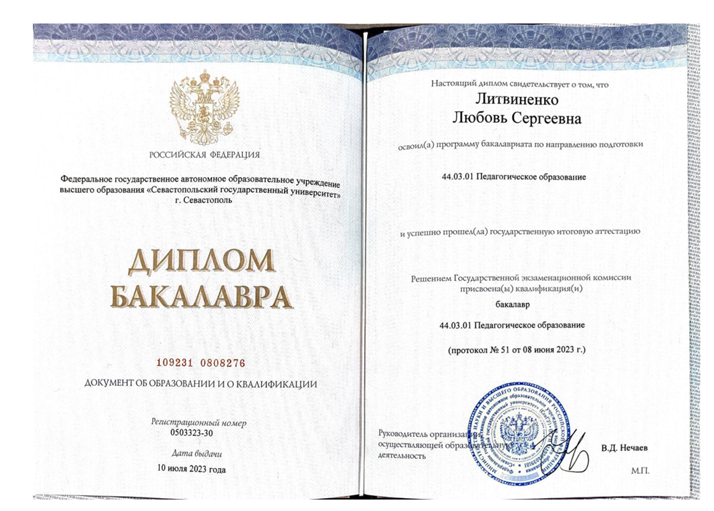 Диплом бакалавриата