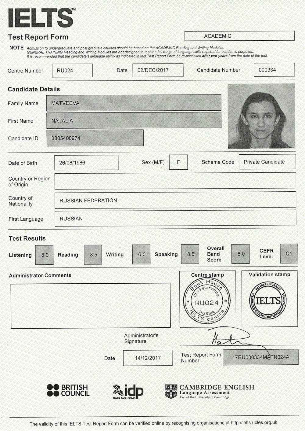 IELTS - C1, международный экзамен по английскому