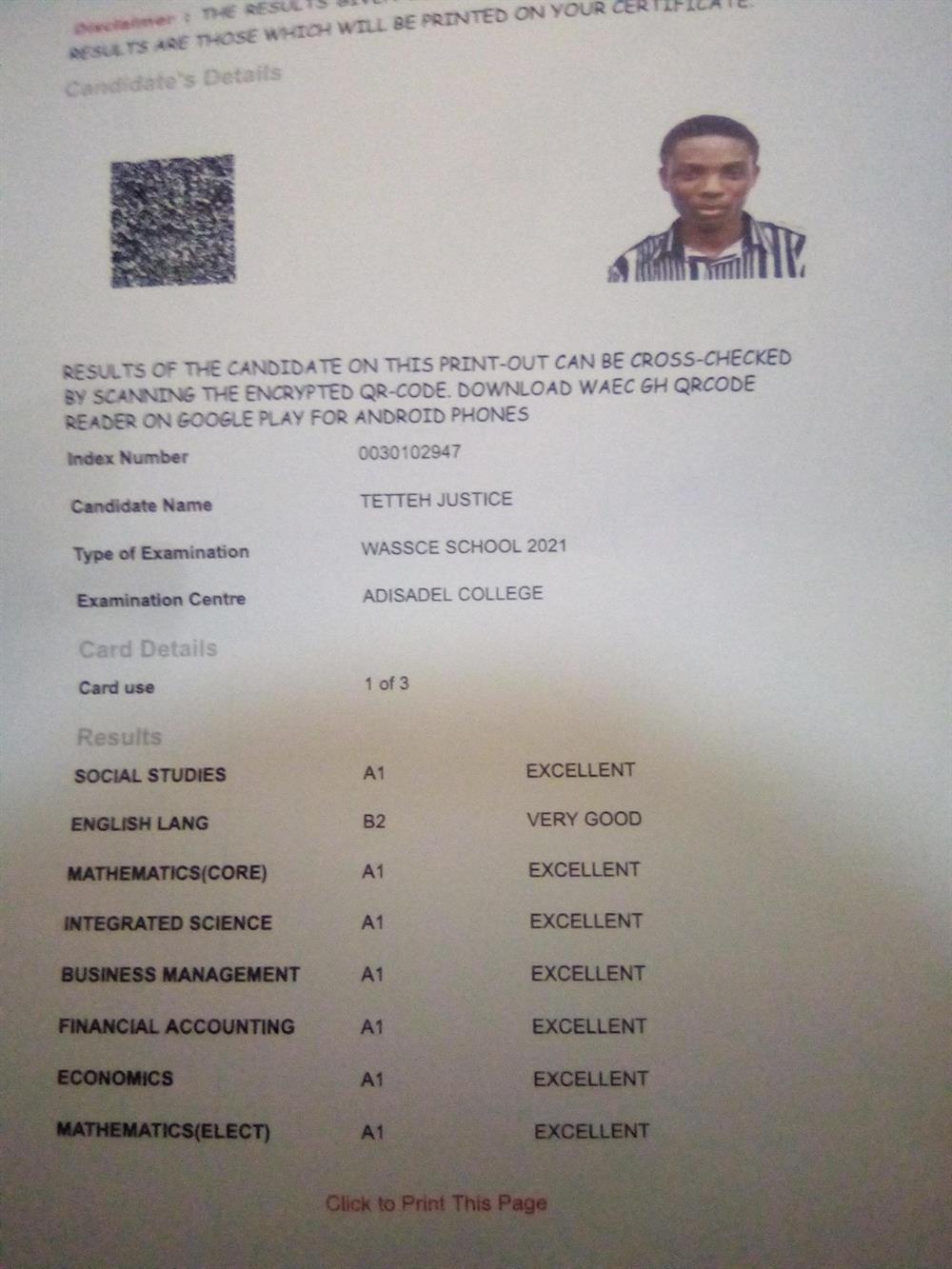 High school results 
