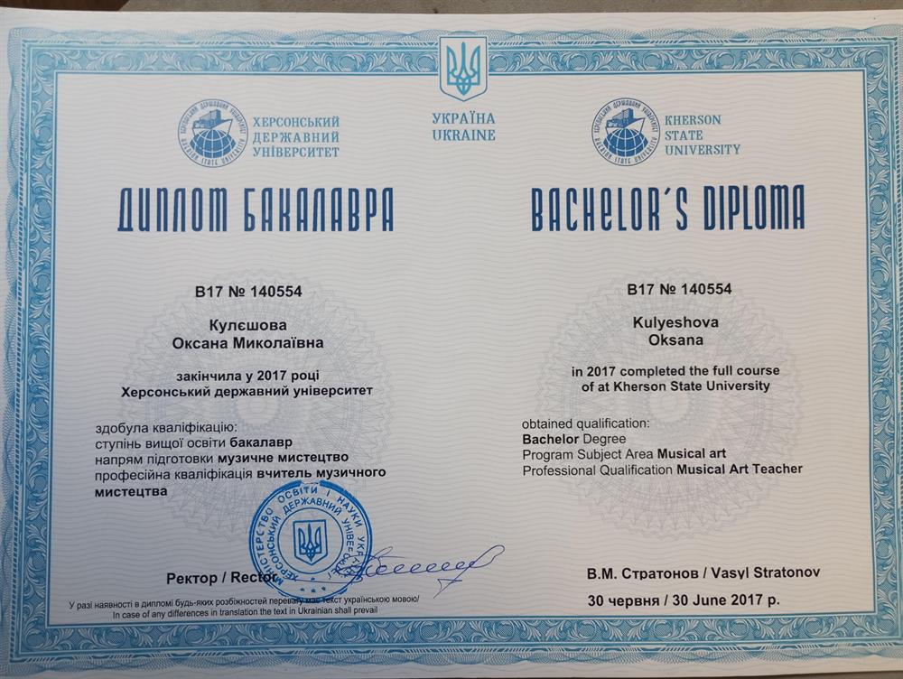 Диплом бакалавра 