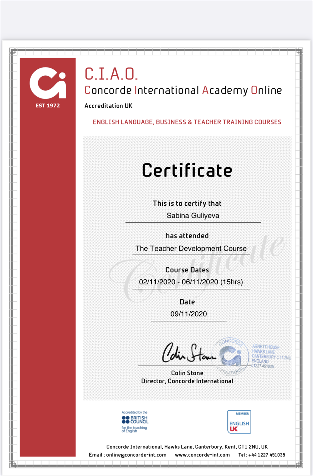ENGLISH LANGUAGE, BUSINESS & TEACHER TRAINING COURSES