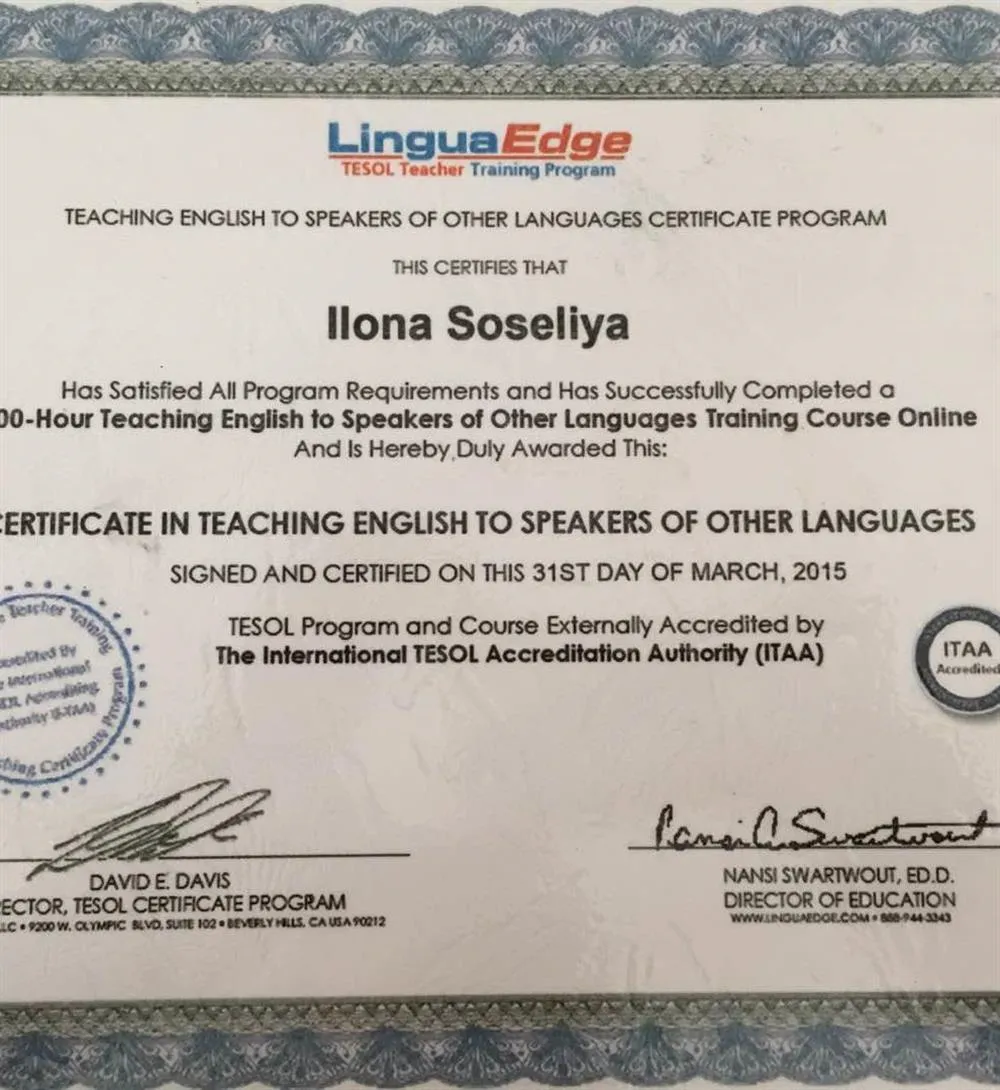 TEFL CERTIFICATE