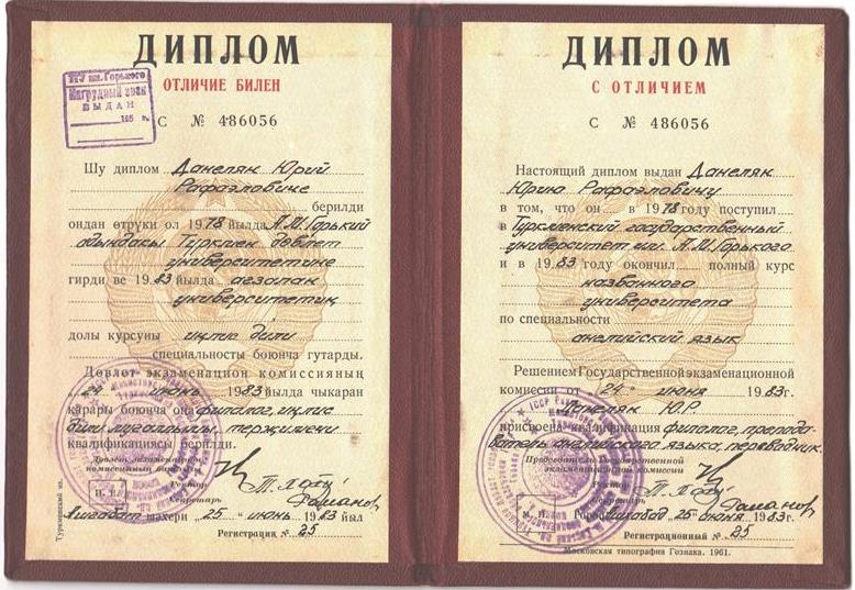 Диплом об окончании университета