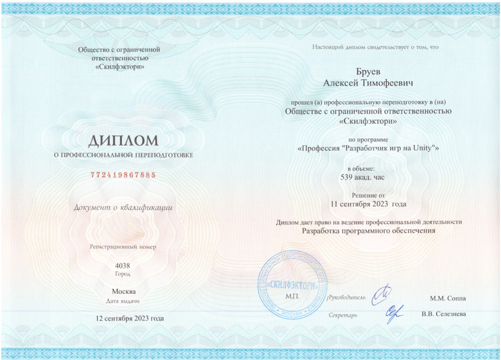 Диплом Программиста