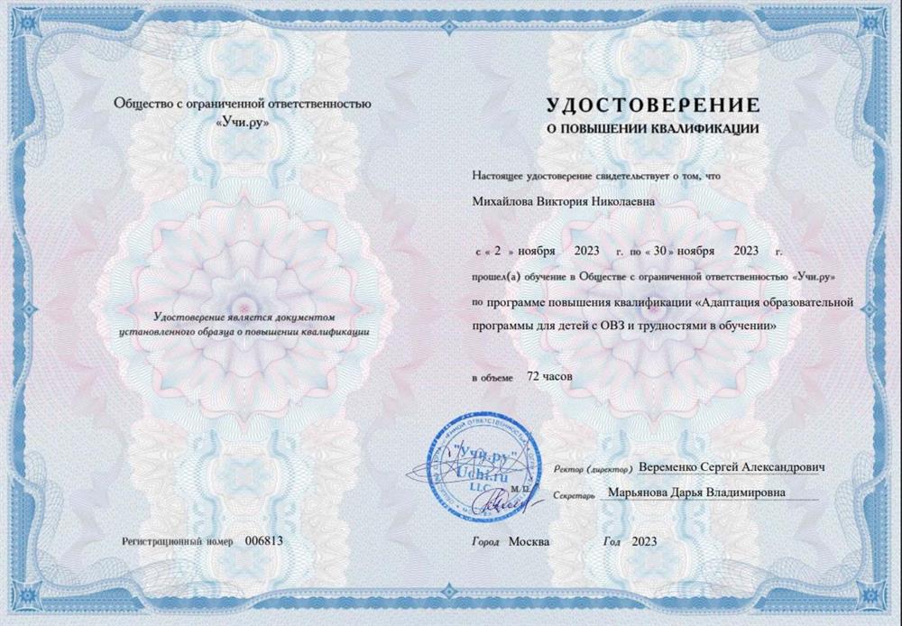 Адаптация образовательной программы для детей с ОВЗ и трудностями в обучении