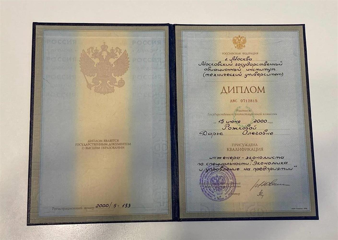 Диплом о высшем образовании