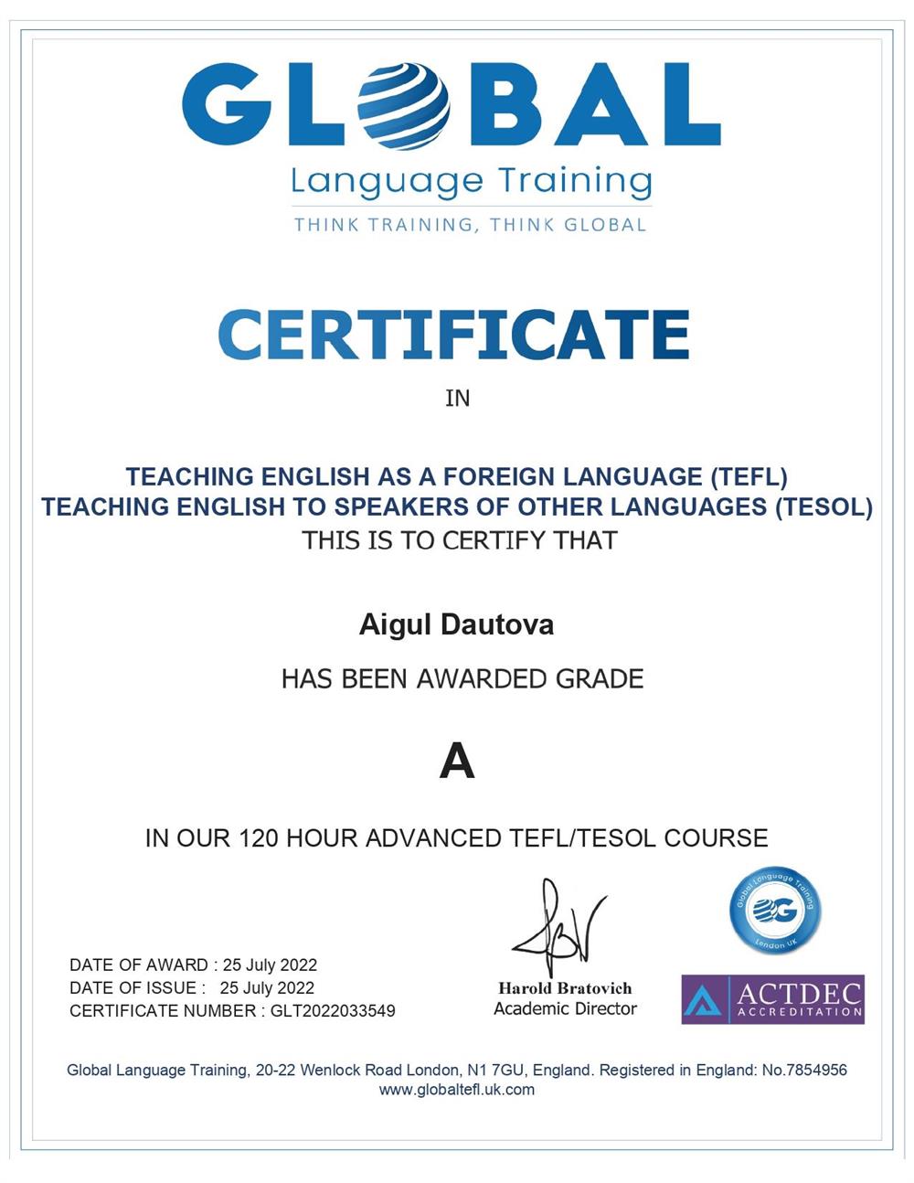 Сертификат TEFL/ TESOL - лицензионный и аккредитованный документ, который позволяет преподавать английский язык по всему миру