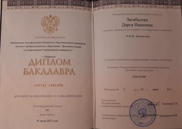 Диплом бакалавра