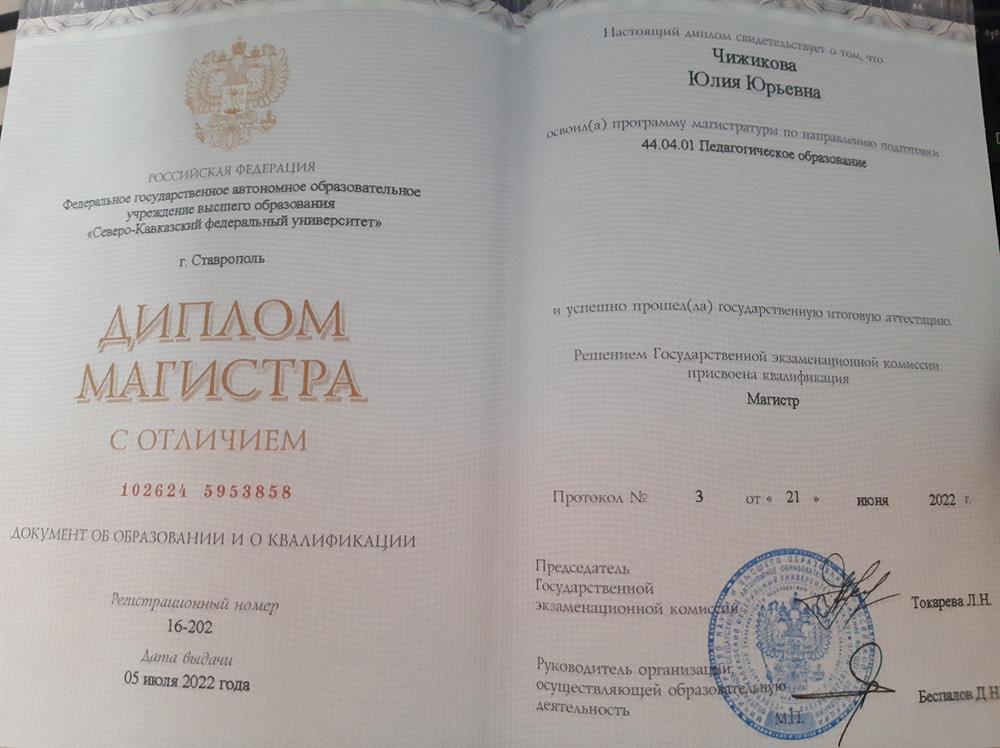 Диплом магистра