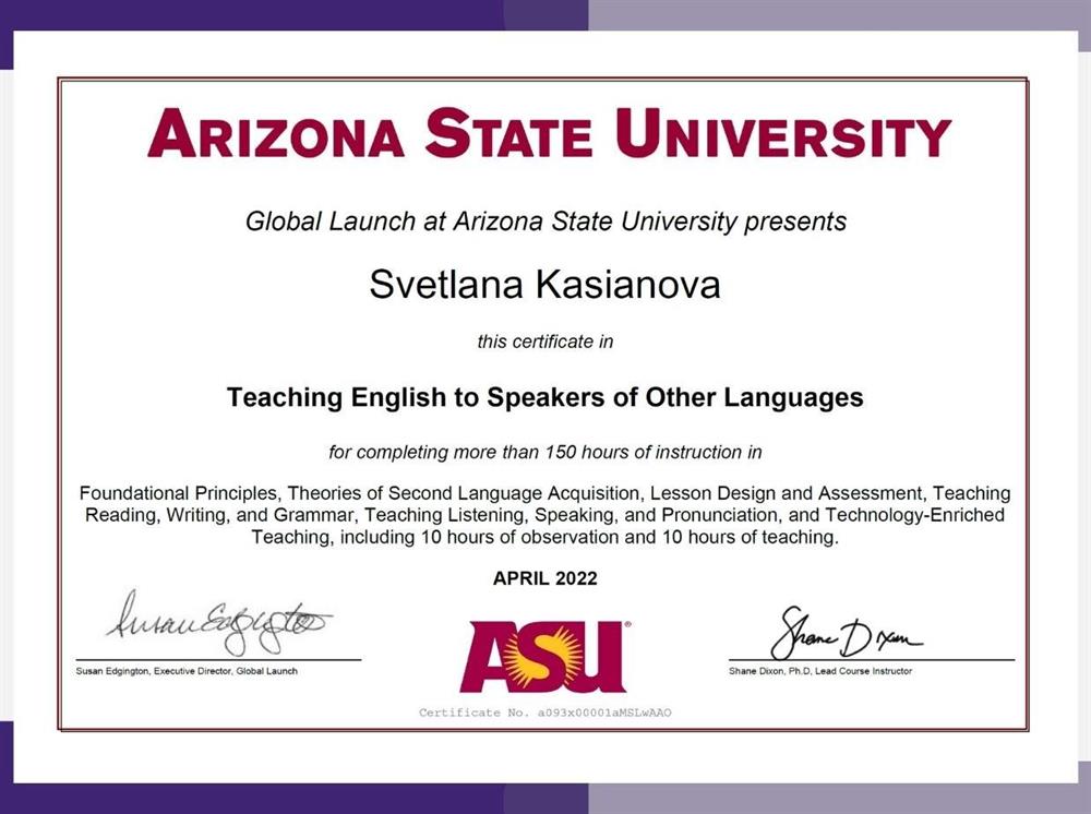 TESOL certification 