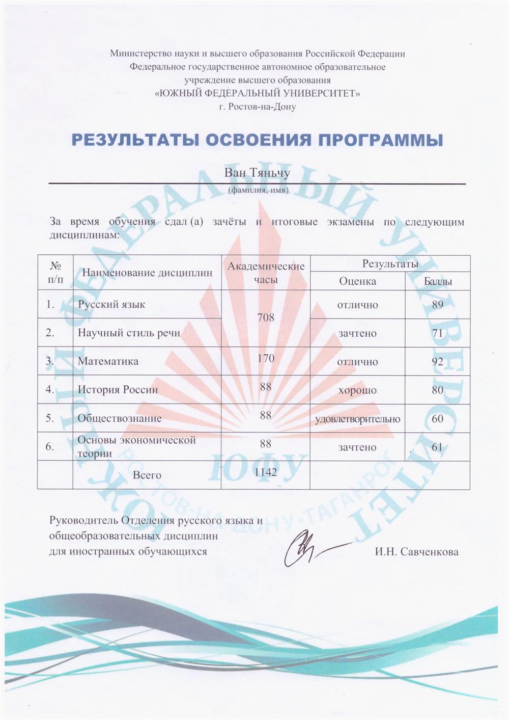 Сертификат о базовом образовании