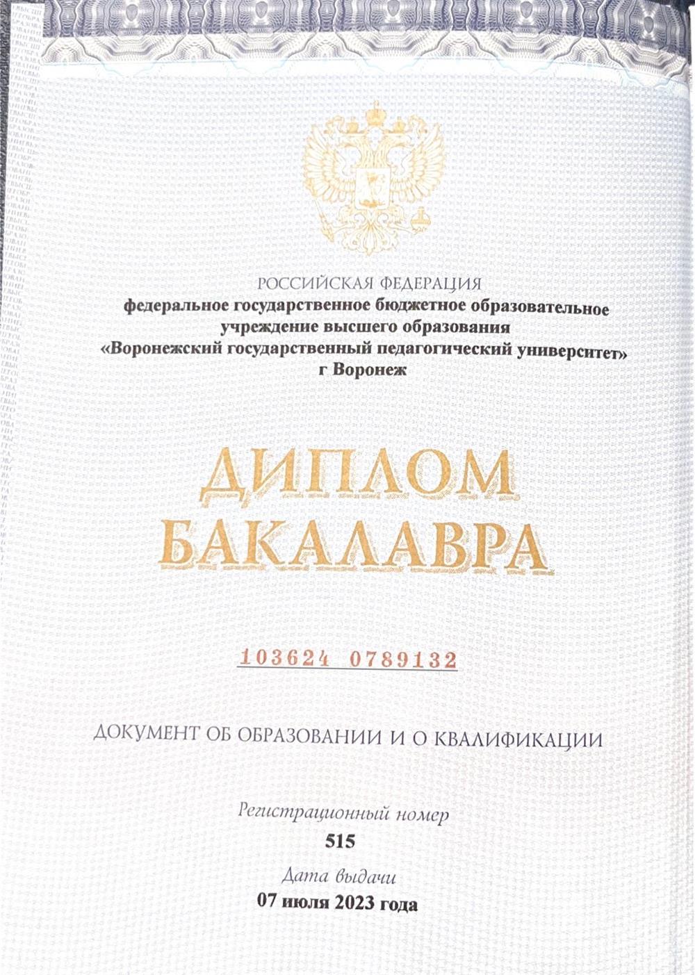 Диплом бакалавра 
