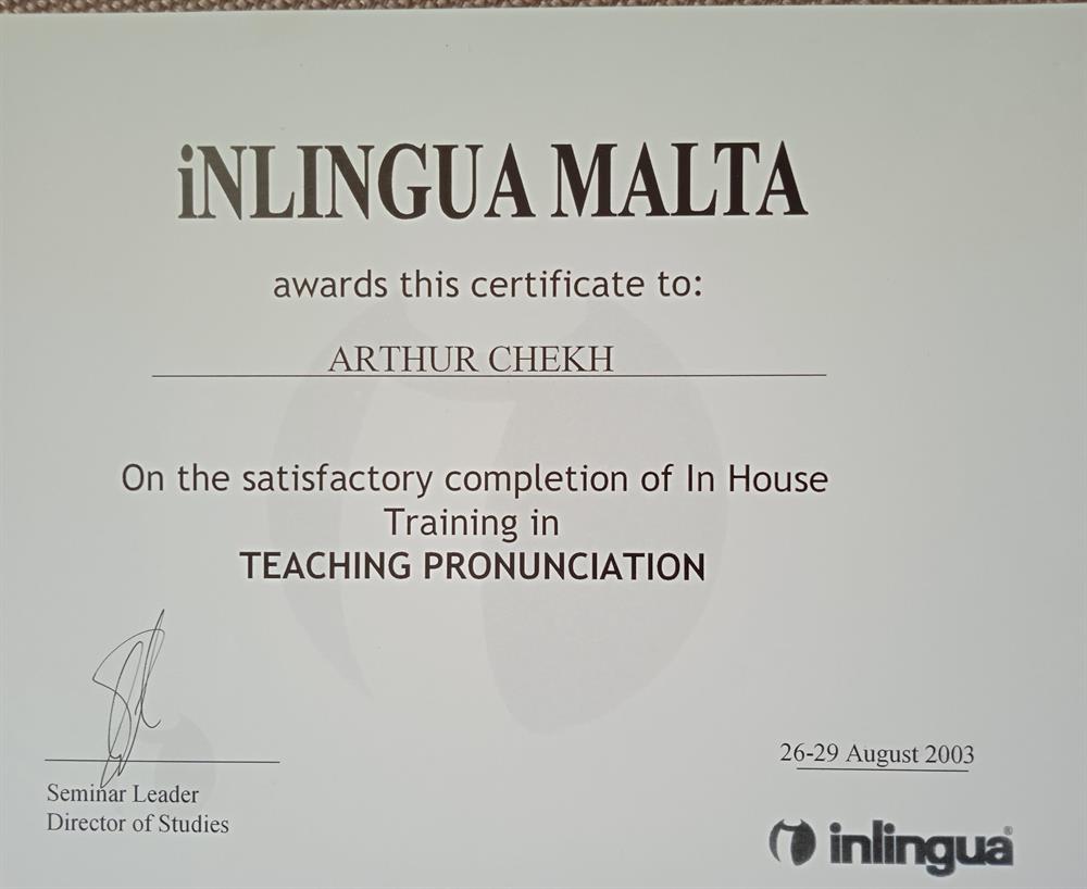 Teaching pronunciation certificate