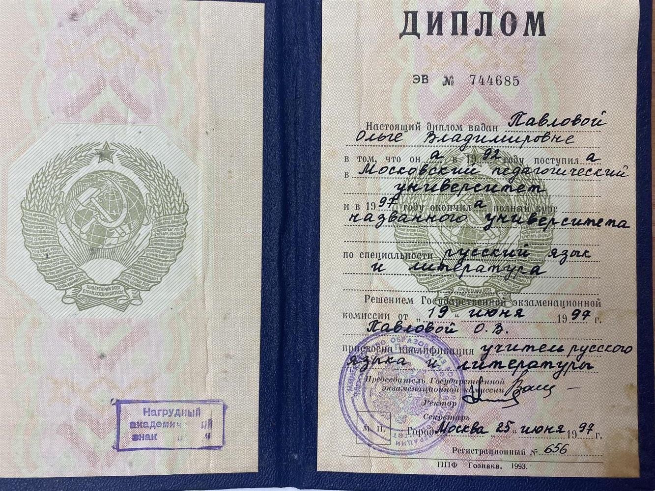 Диплом об образовании 