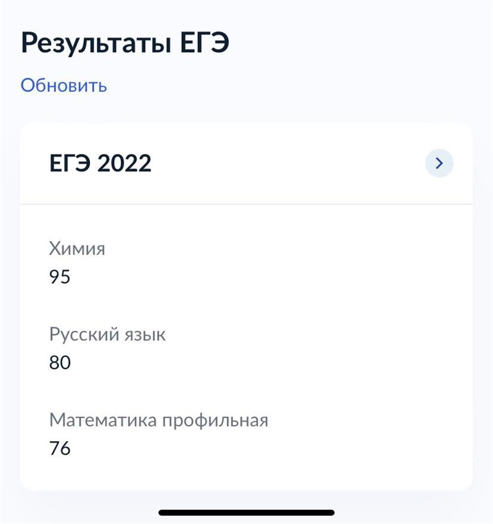 Результаты ЕГЭ