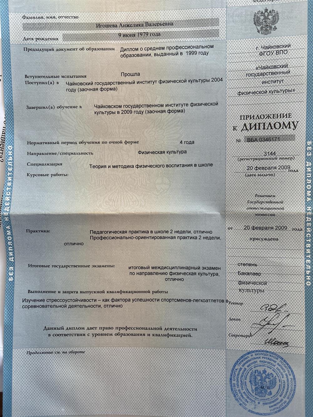 Диплом ЧГИФК