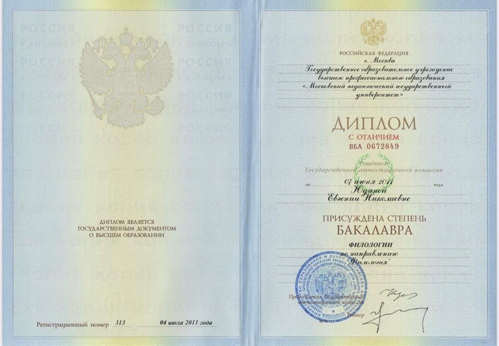 Диплом бакалавра 