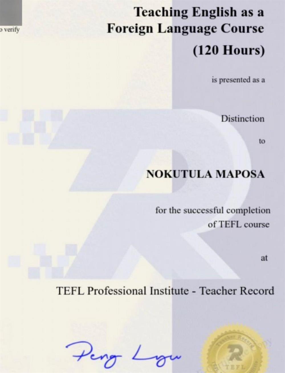Telf certificate 