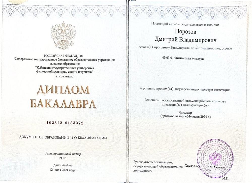 Диплом бакалавра по специальности спортивный менеджмент