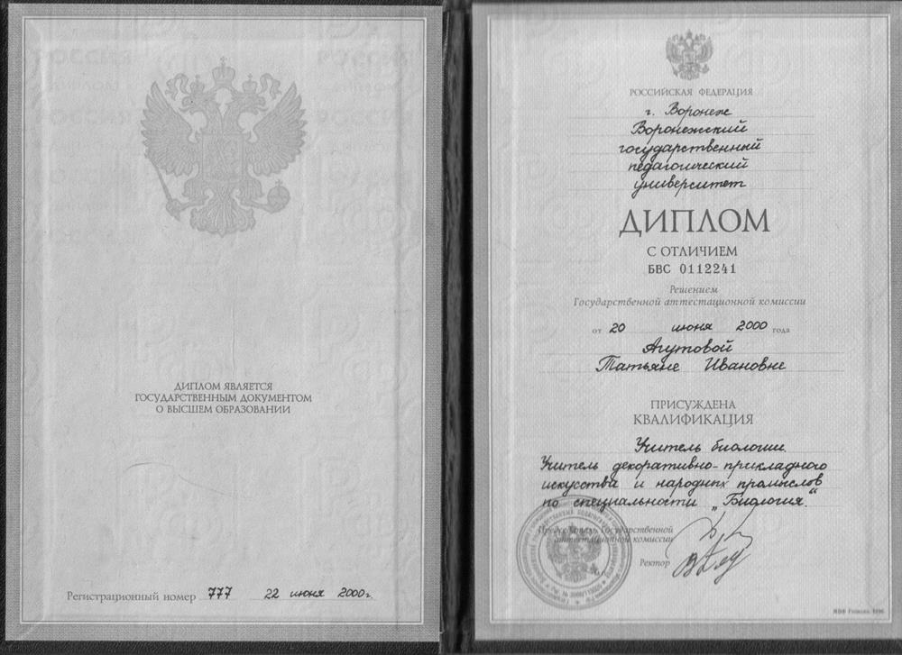 Диплом о высшем профессиональном образовании