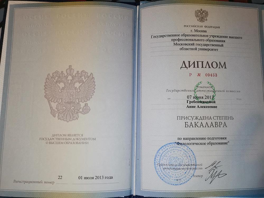 Диплом. Бакалавр. 