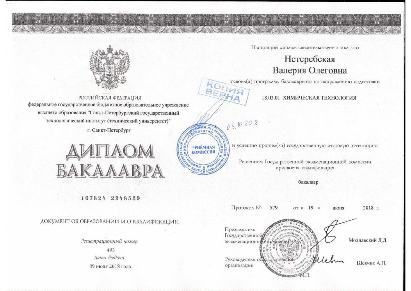 Диплом бакалавра 
