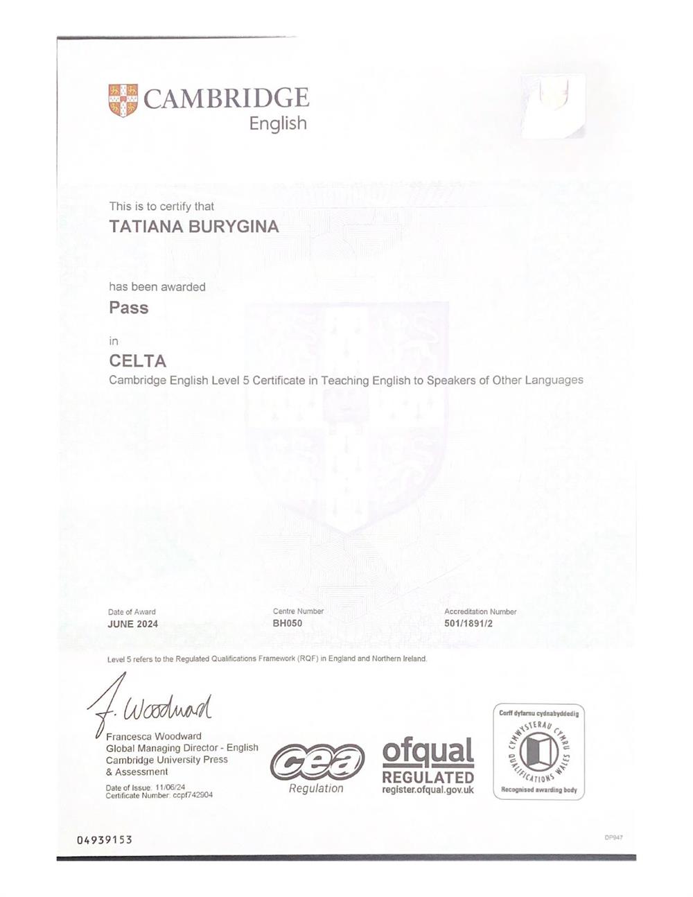 Cambridge CELTA