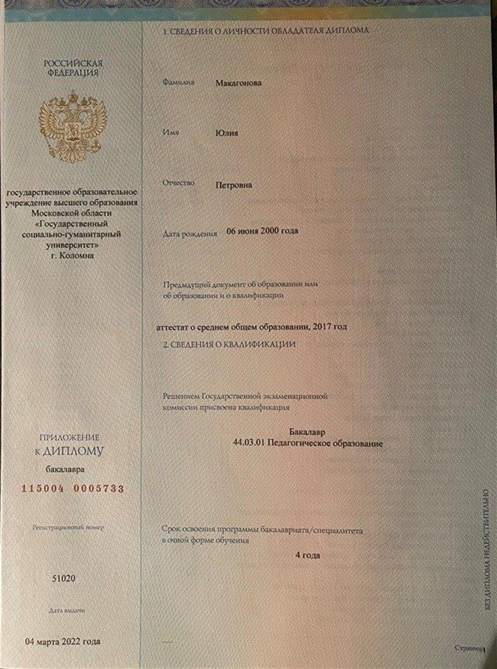 Диплом бакалавра