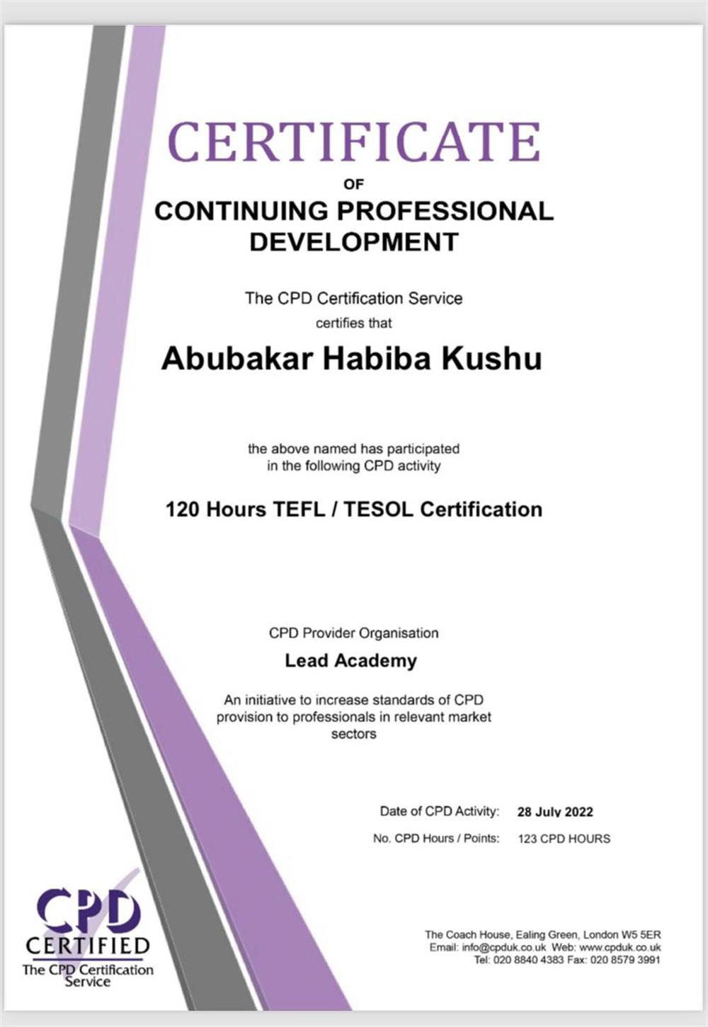 Сертификат TEFL/TESOL 