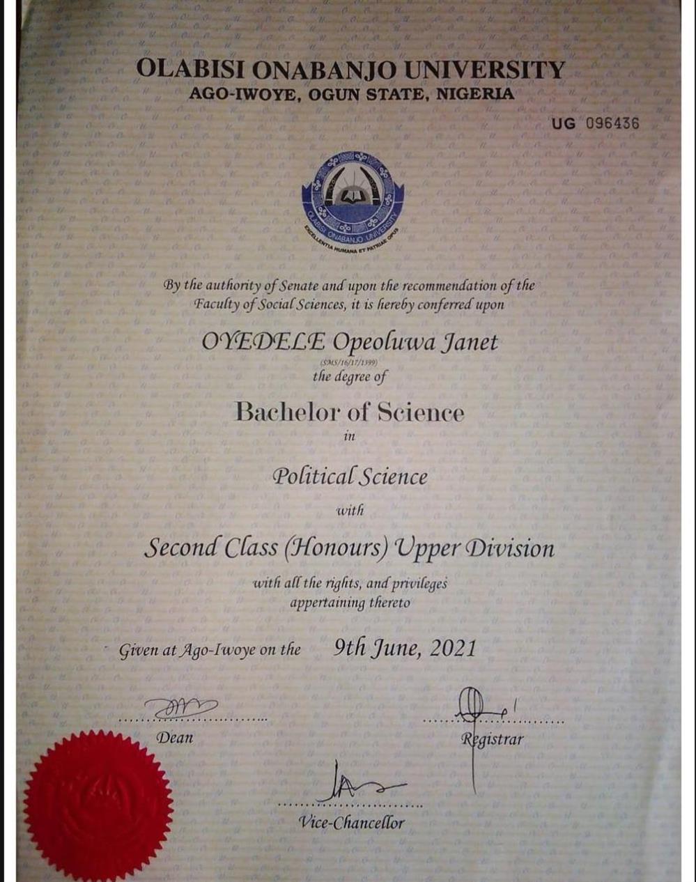 University Certificate 