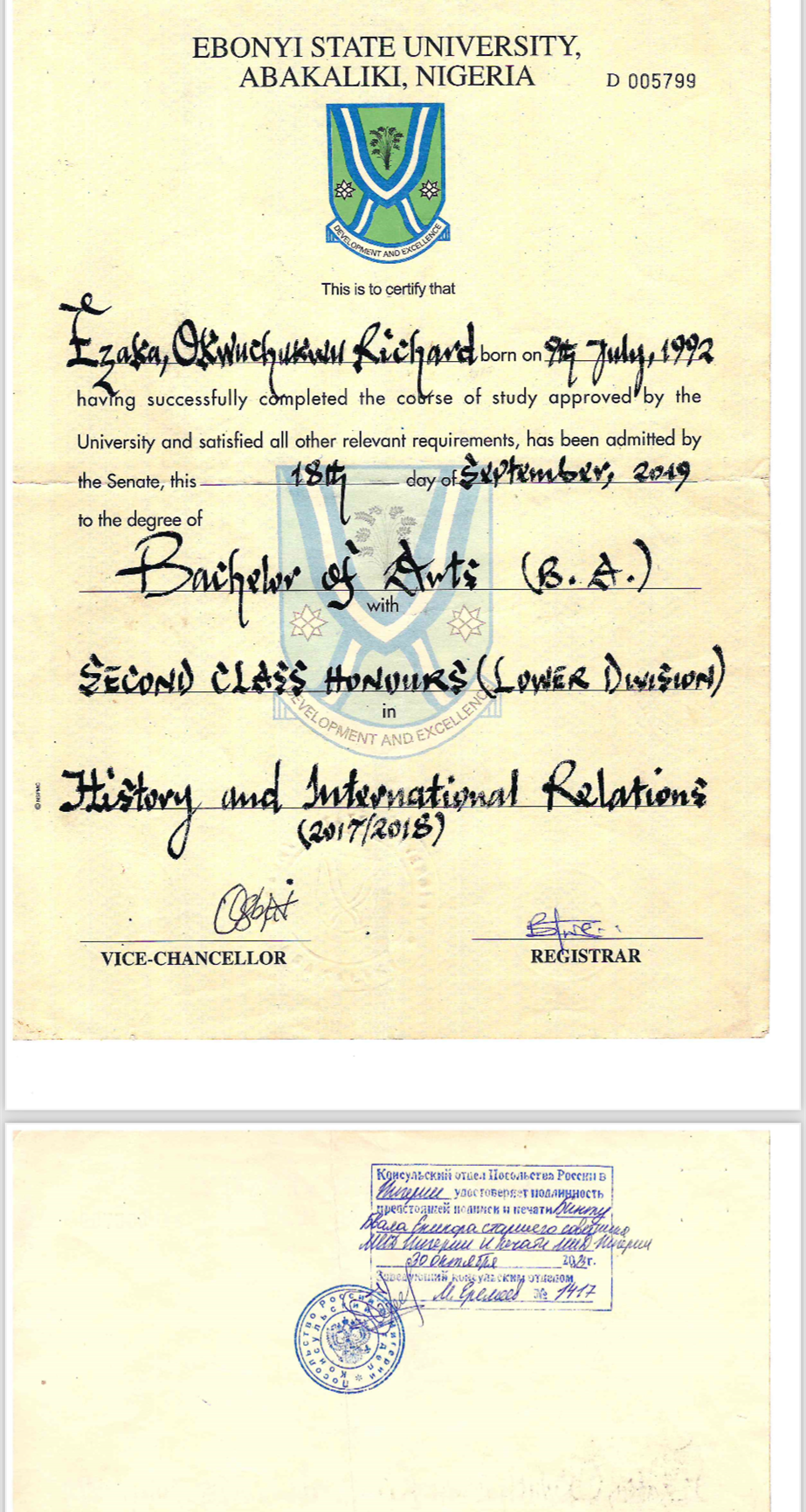 Bachelor of Arts 