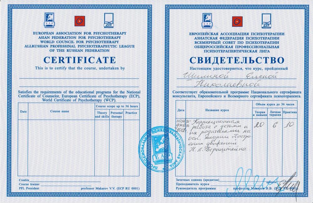 Сертификат 13