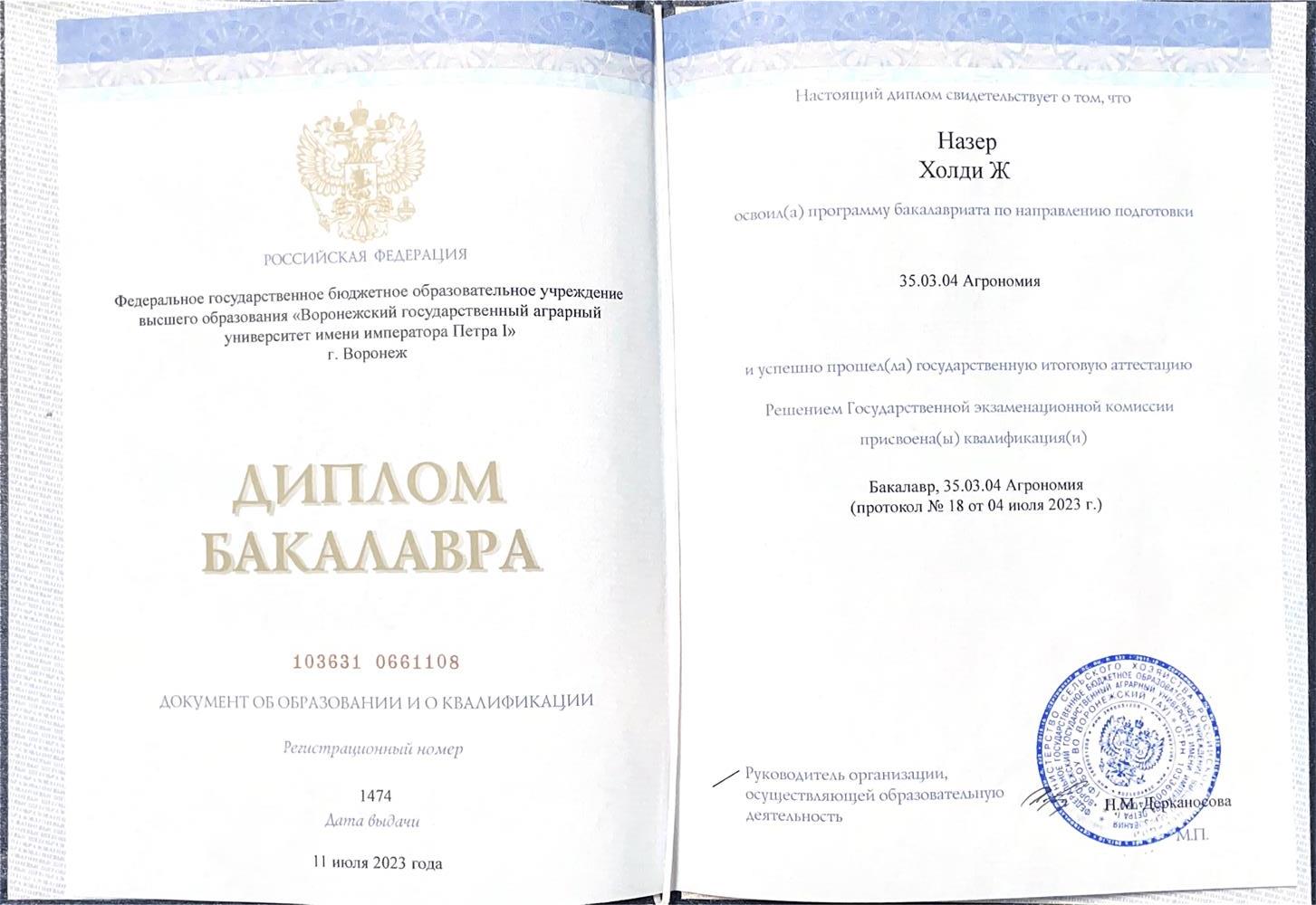 Диплом Бакалавра 