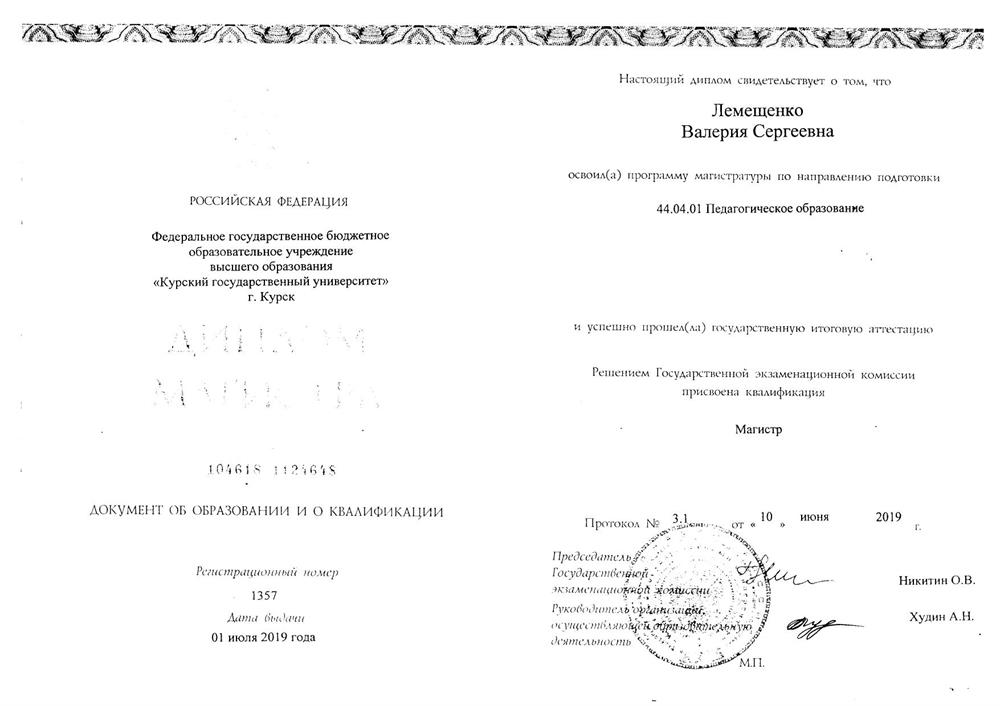 Диплом магистратура