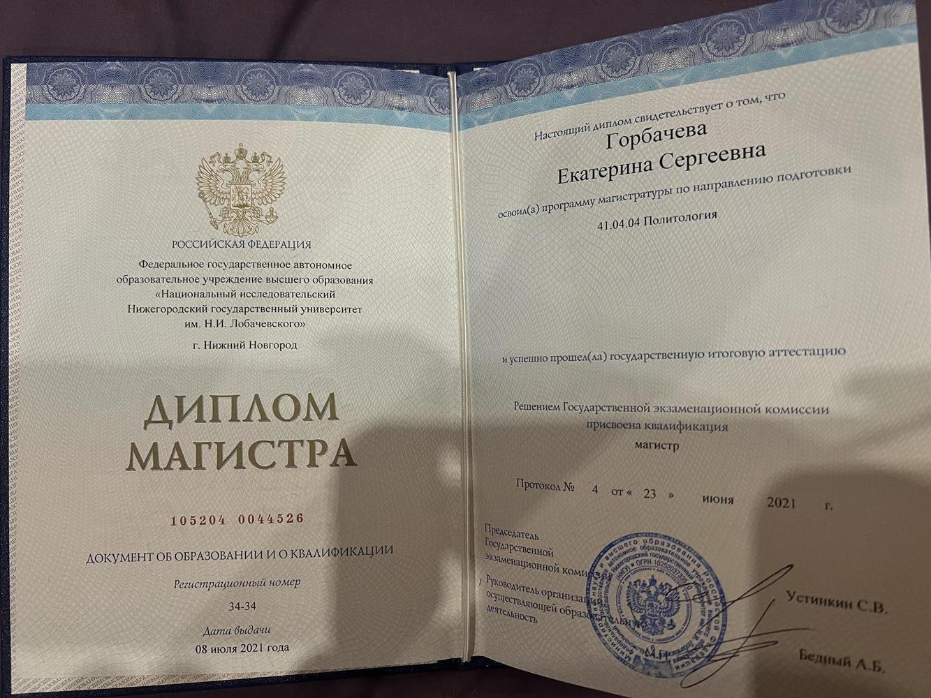 Диплом магистра 