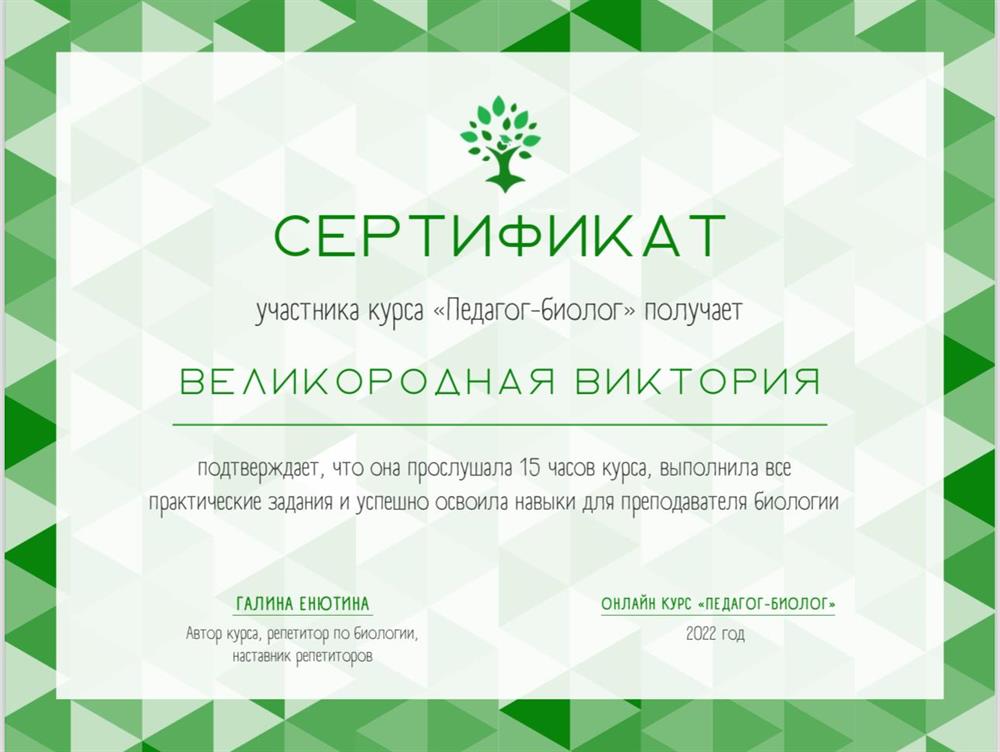 Сертификат 
