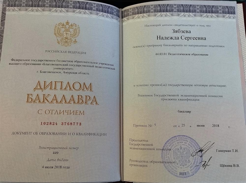 Диплом бакалавра
