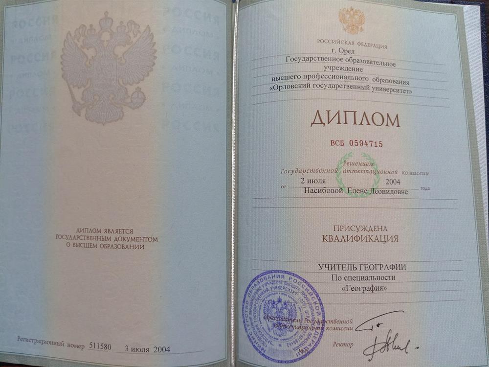 Диплом о высшем образовании 