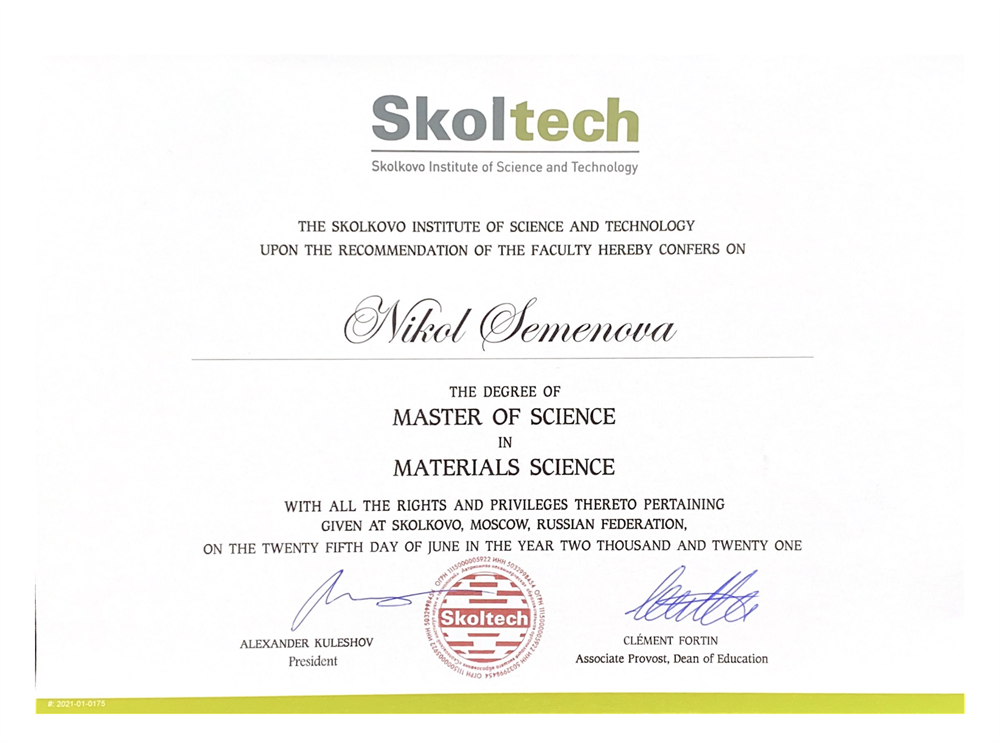 The Degree of Master of Science