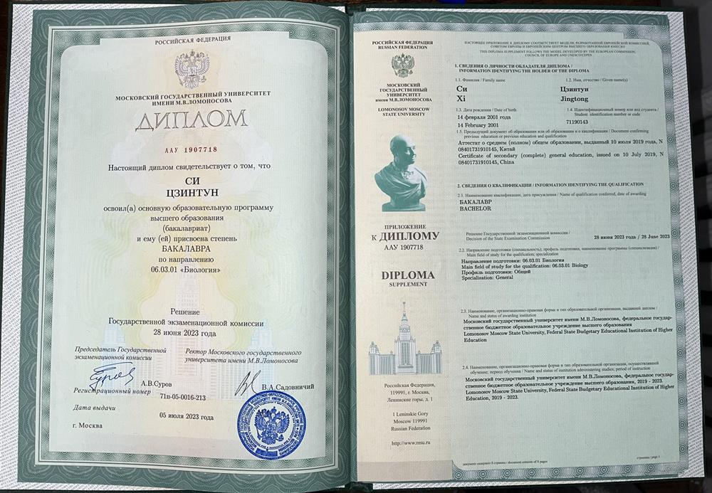 Диплом об окончании бакалавриата