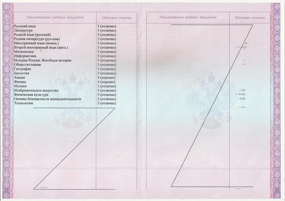 Аттестат о получении общего образования