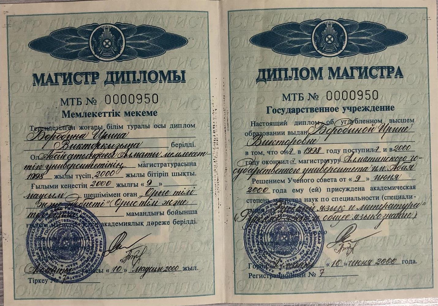 Диплом магистратура