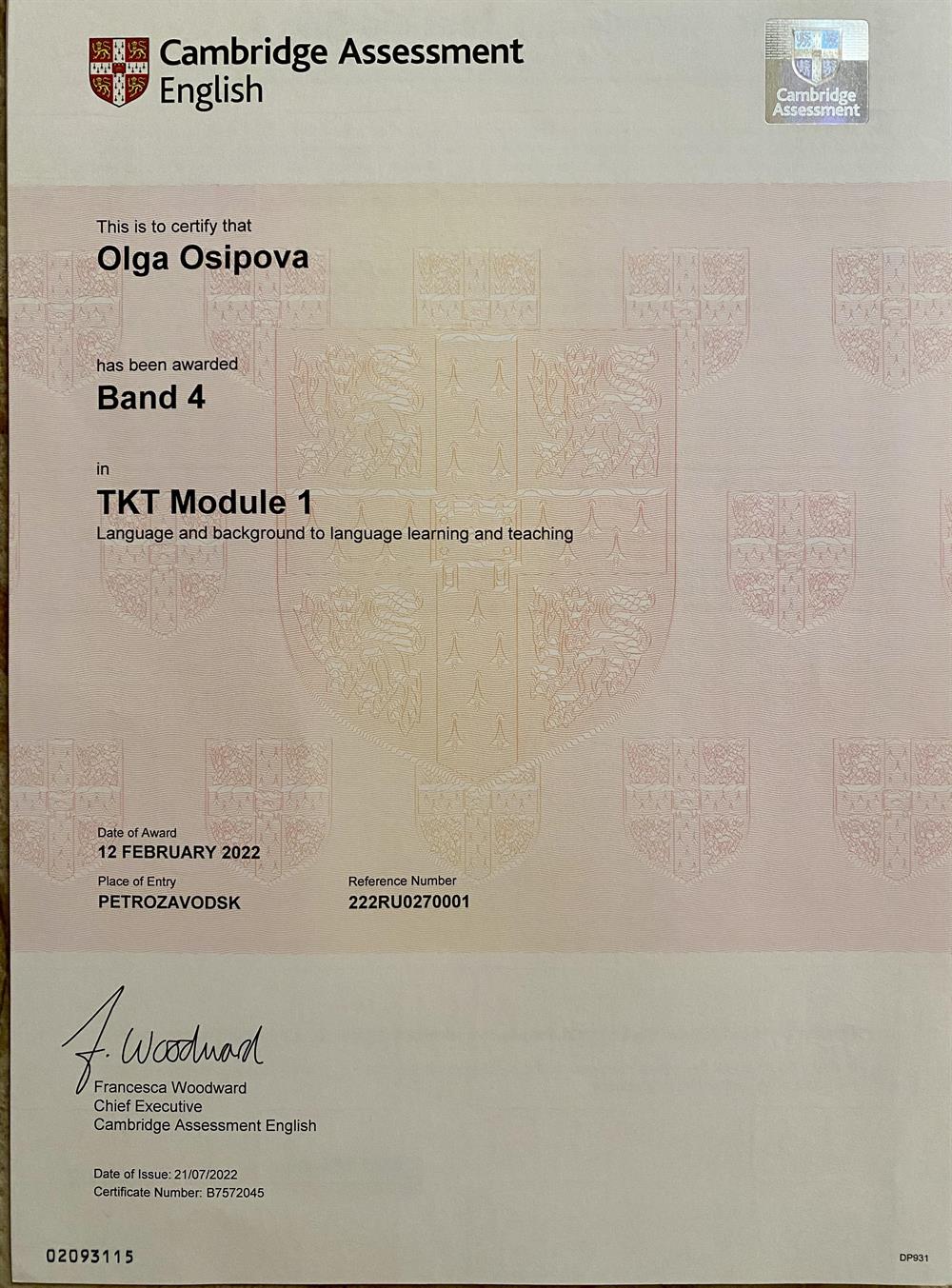 Cambridge Assessment TKT Modul1