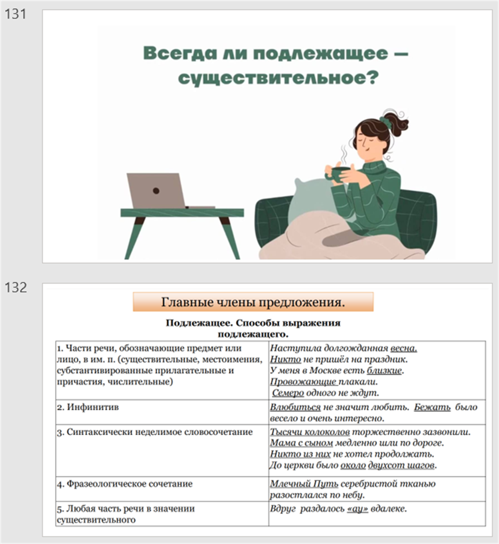 Собственный материал для работы 
