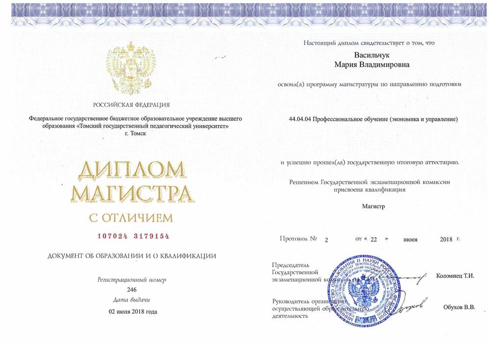 Диплом магистра