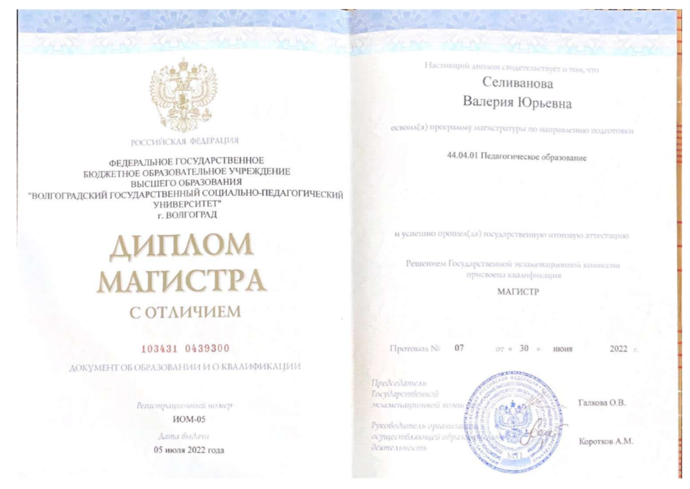 Диплом магистра