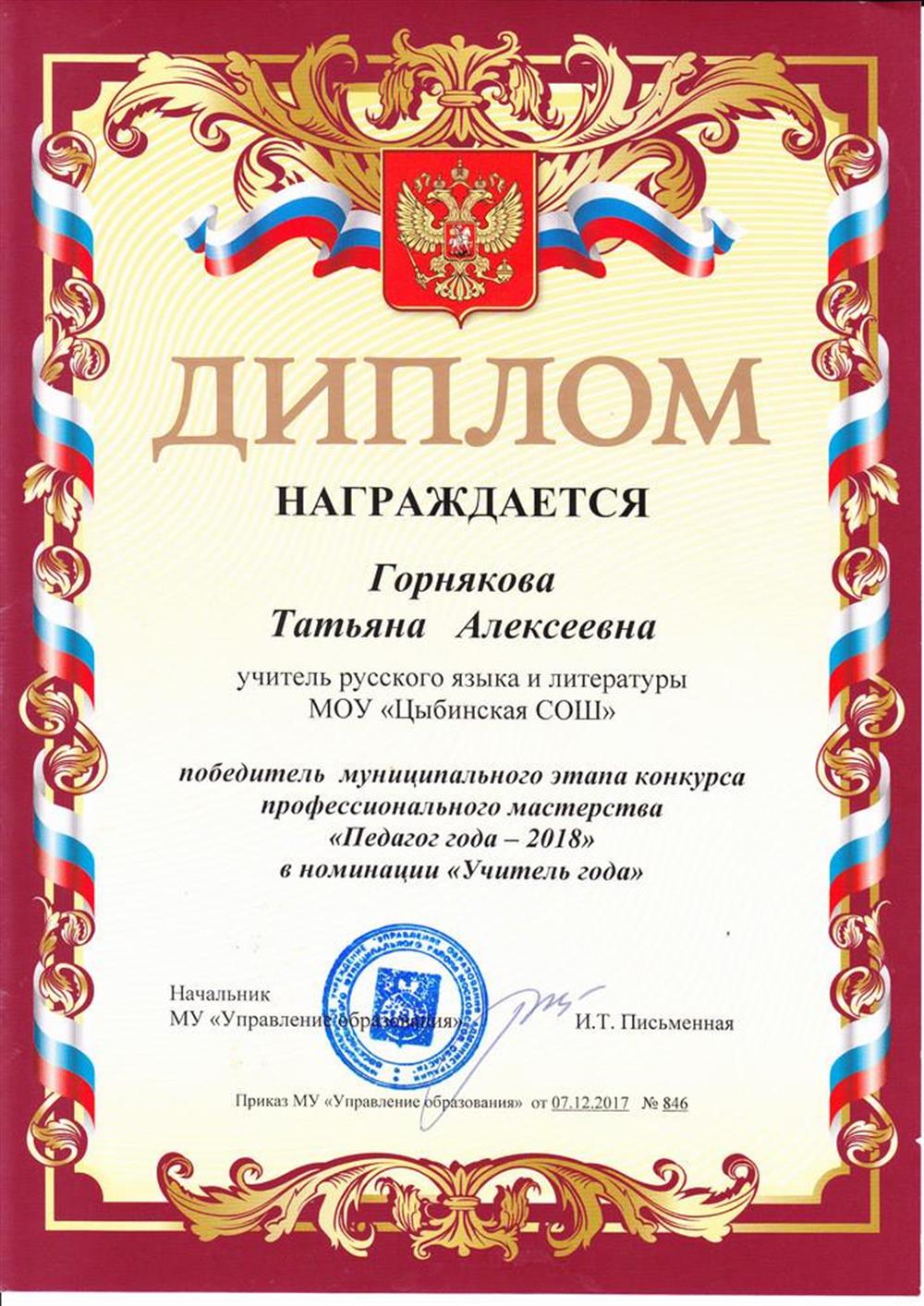 Педагог года-2018