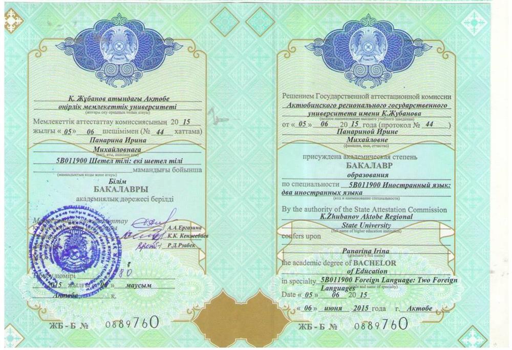 Диплом об образовании