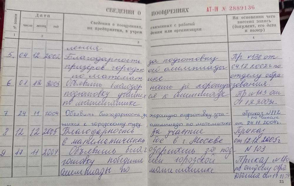 Трудовая книжка 