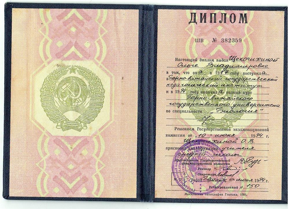 Диплом об образовании